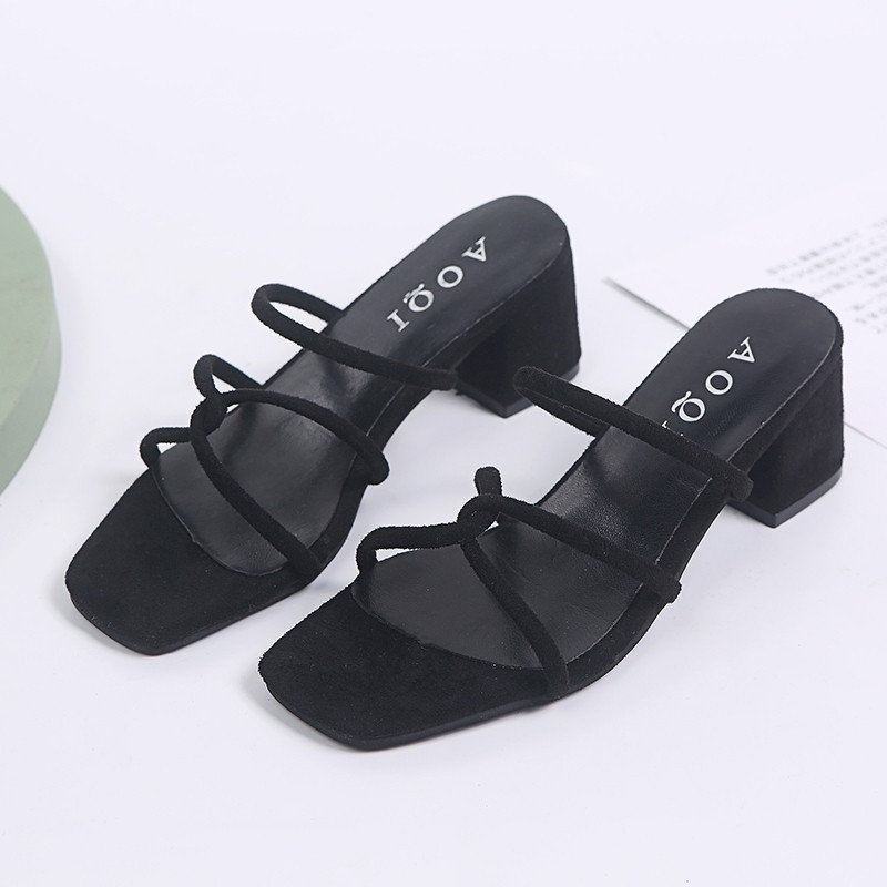 Giày Cao Gót Da Lộn Hở Ngón Size 35-44