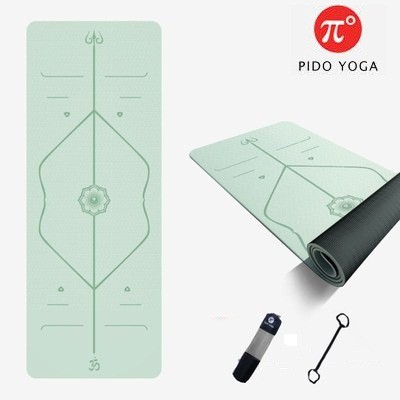 Thảm tập Yoga Định Tuyến Cao Cấp PIDO Chống trơn trượt - (Tặng kèm túi đựng và dây buộc)