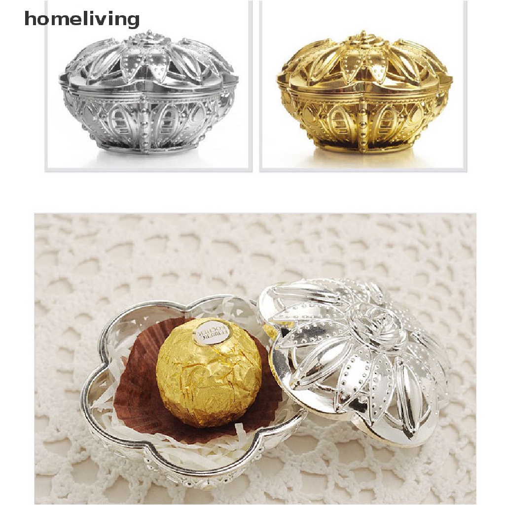 Hộp Giấy Vàng Rỗng Mini Đựng Kẹo / Bánh Cho Tiệc Cưới