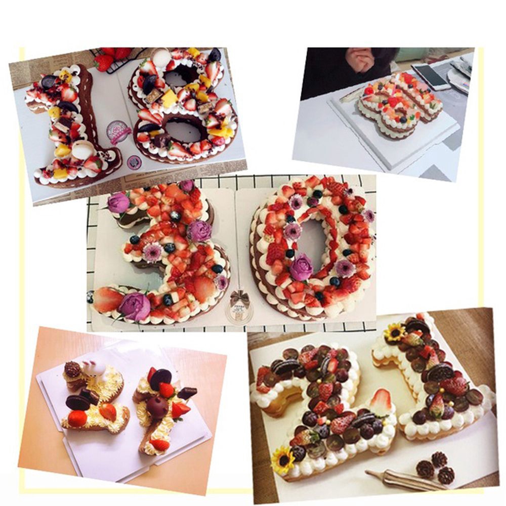 CONOPERY Khuôn Bánh Silicon Hình Số Từ 0-8 Màu Sắc