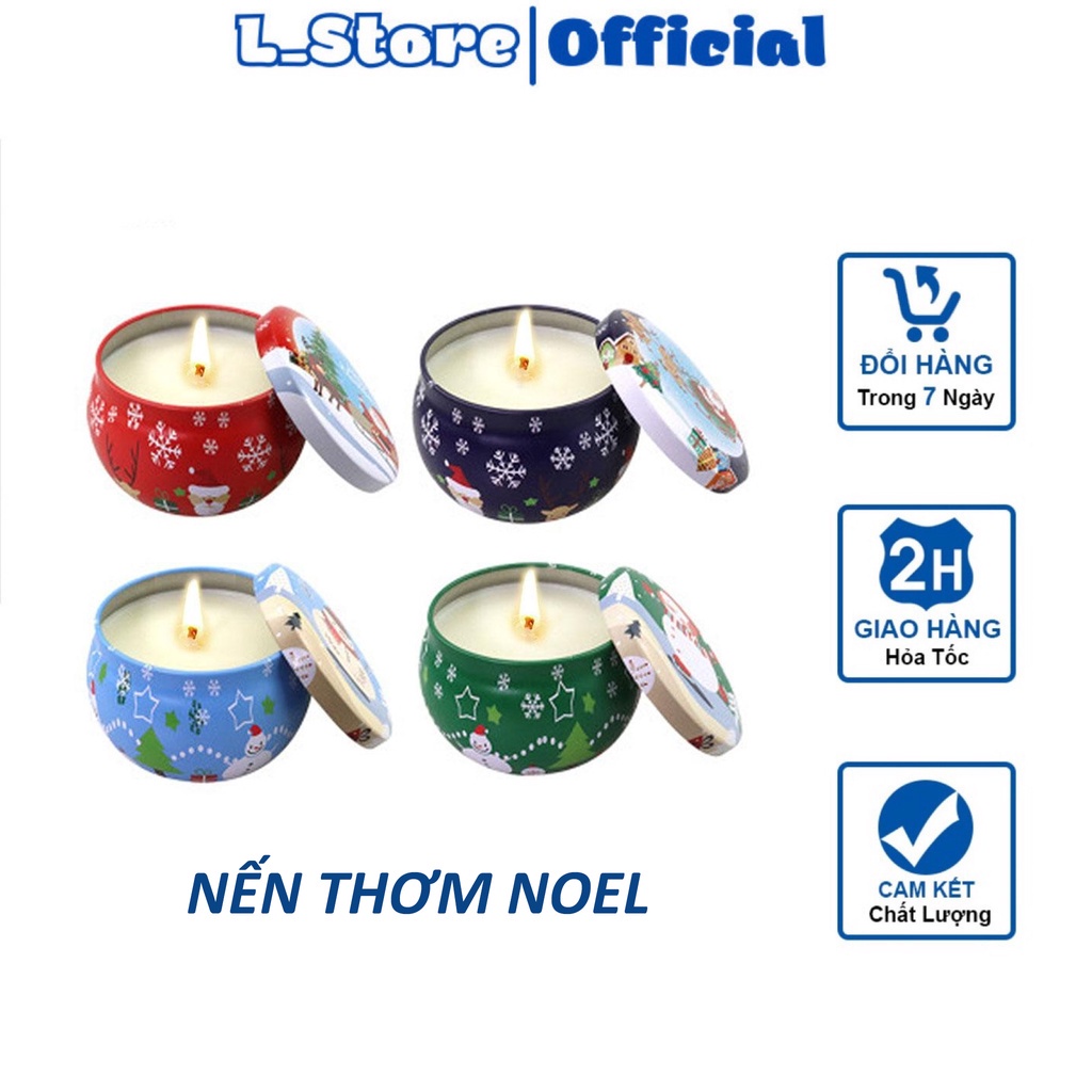 Nến Thơm Giáng Sinh Noel Dễ Thương Nhiều Màu Siêu Xinh Có Kèm Hộp Đựng Nến Tiện Lợi