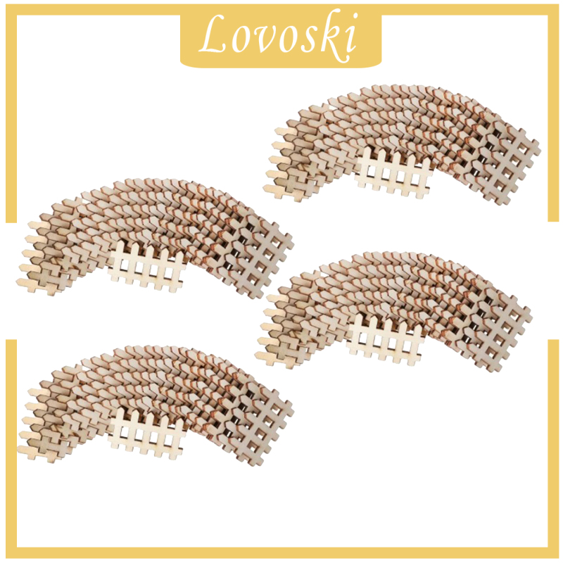 [Lovoski] Set 100 Hàng Rào Gỗ Mini Trang Trí Vườn Thần Tiên (Chưa Hoàn Thiện)