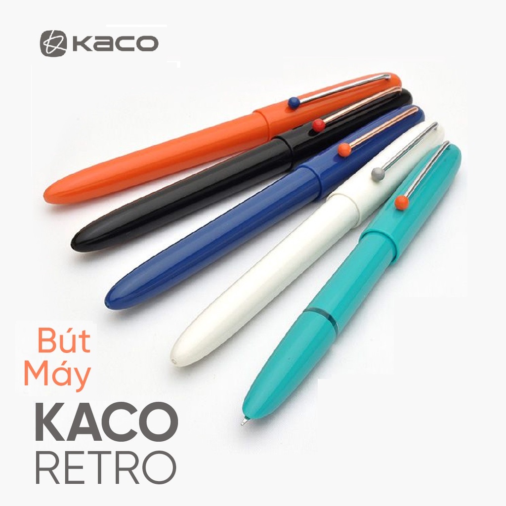 Bút máy Kaco Retro 6 màu Kèm Hộp đựng, 2 Ống mực, 1 Ống bơm mực cao cấp chính hãng - Minh Tín Shop