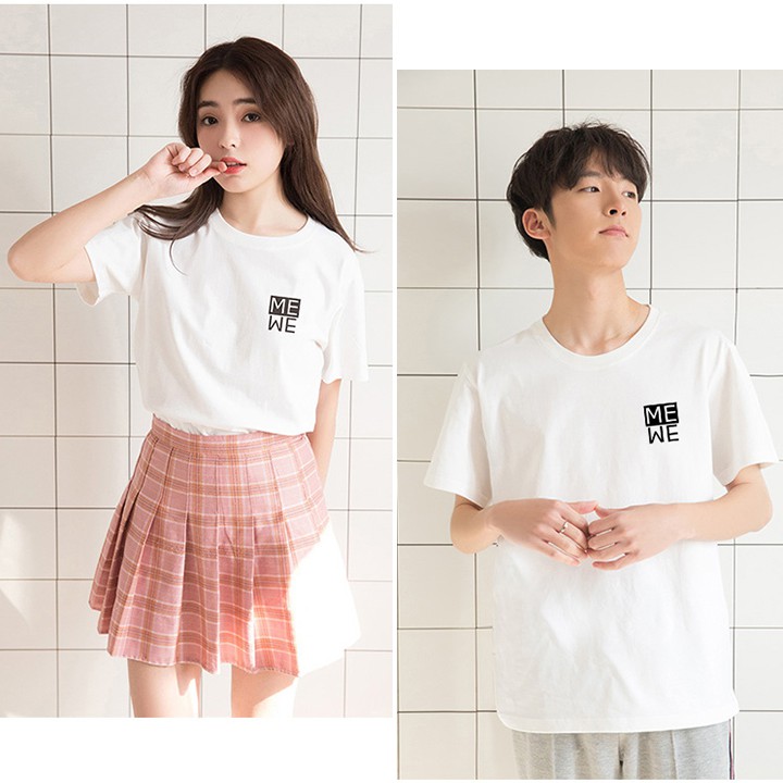 Follow Shop Săn Deal Hot Ngày 1/1 Áo Thun Đôi Tay Ngắn In Logo Me We ATN4137