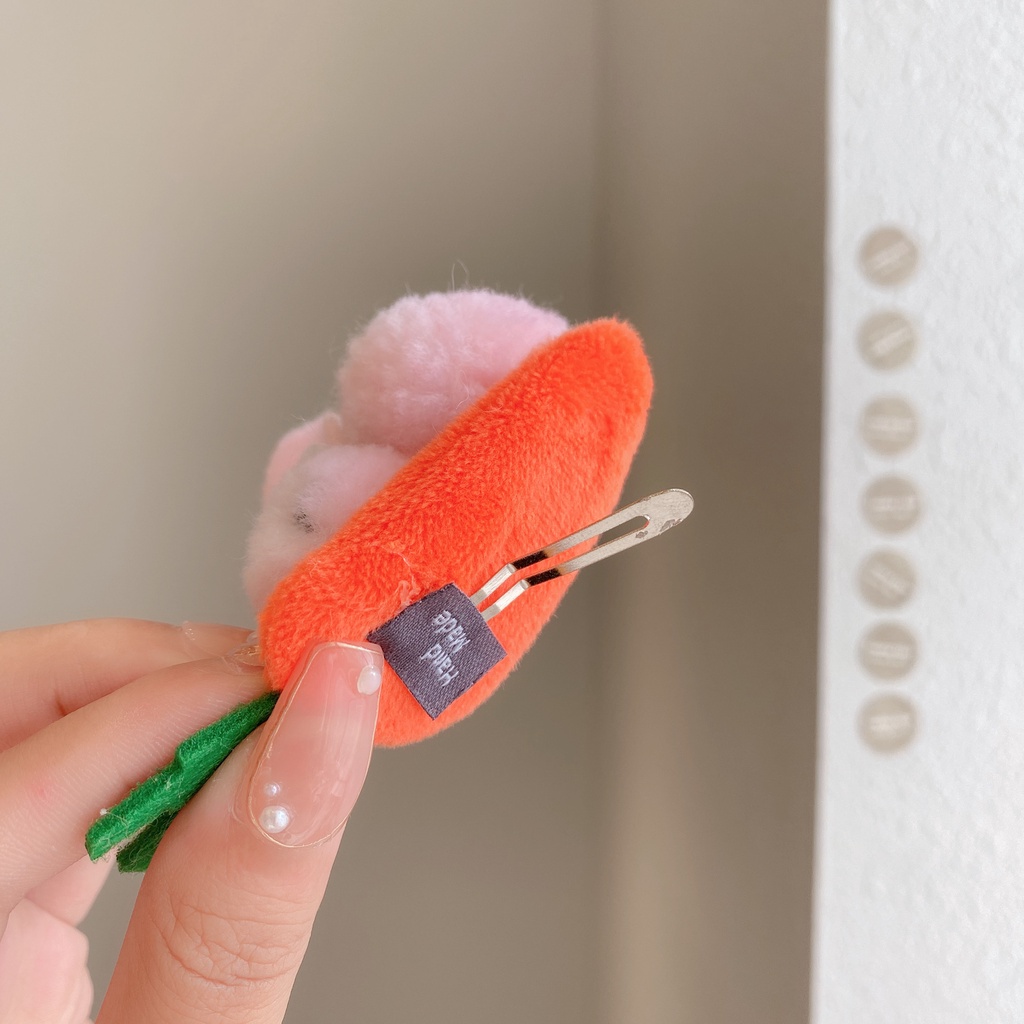 Kẹp tóc mái hình thỏ yêu cà rốt dễ thương phong cách Nhật Hàn dành cho bạn nữ dùng khi muốn tẩy trang