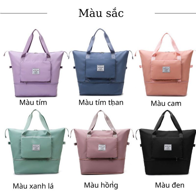 Túi xách du lịch gấp gọn đa năng 2 tầng chống thấm nước cao cấp