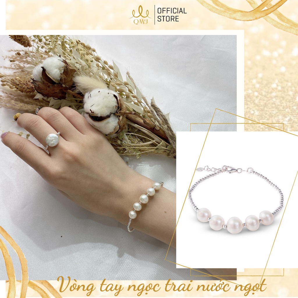 Hộp quà thương Hiệu QMJ LUXURY Mỹ nhân ngư - Combo 4 món sang trọng tặng hộp đựng quà cao cấp, ngọc trai nhân tạo Q544