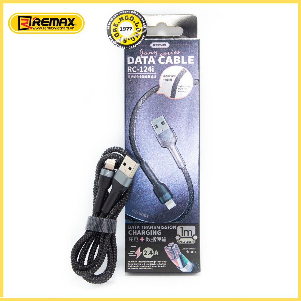 Dây sạc Remax 124i hỗ trợ sạc nhanh 12w cho 5 đến 13 pro max