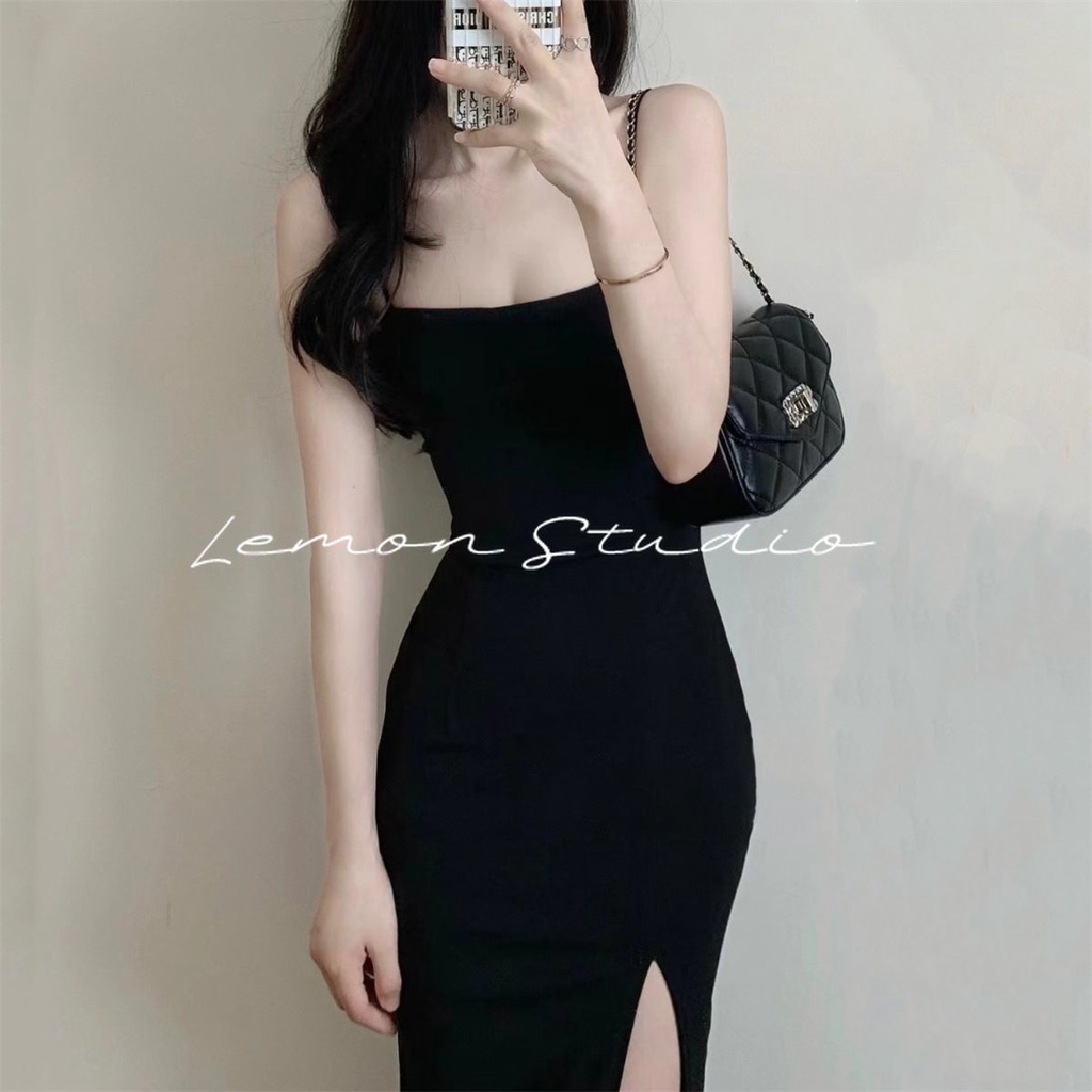 Lemon studio Đầm Dáng Dài Xẻ Tà Phong Cách Hàn Quốc Thời Trang Dành Cho Nữ 41069