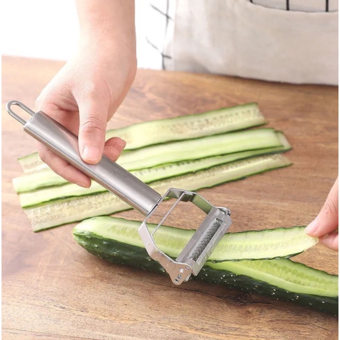 Nạo củ quả inox đa năng 2 in 1 chống han gỉ, dụng cụ nạo củ quả và bào sợi nhanh chóng tiện lợi