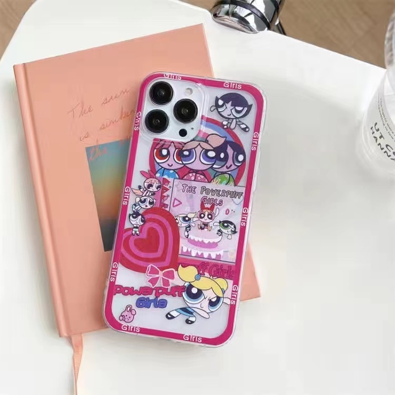 Ốp Điện Thoại Họa Tiết Powerpuff Girl Dễ Thương Gắn Giá Đỡ Dành Cho iPhone 13 12 11 Pro Max X Xs 7 8 Plus 2022