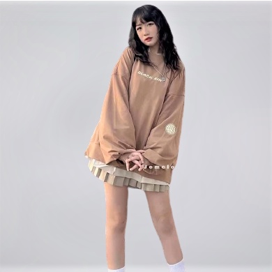 Áo nỉ sweater Blackair tay bồng , áo nỉ nữ ullzzang Bingshop dài tay form rộng vải da cá cao cấp