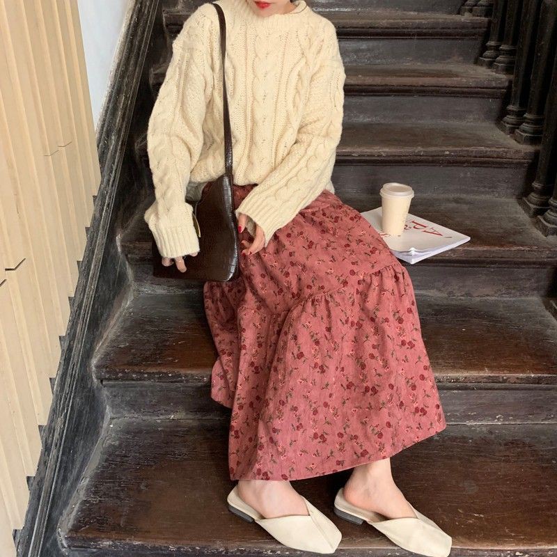 [ORDER] chân váy nhung hoa nhí tầng xòe kiểu dáng Ulzzang Hàn Quốc (Quảng Châu loại 1) | BigBuy360 - bigbuy360.vn