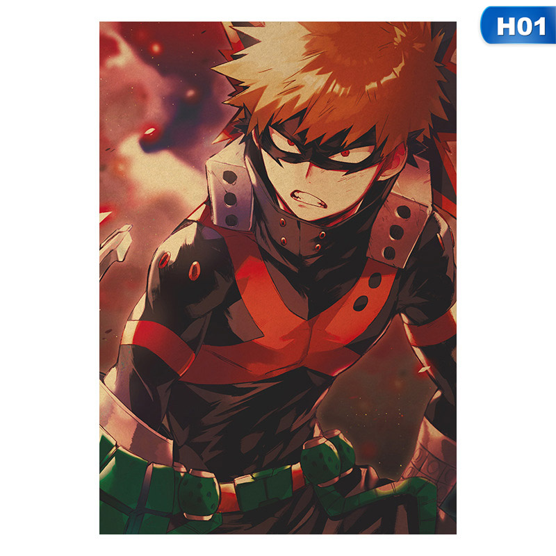 flowersqueen Áp Phích Trang Trí Phòng Ngủ/Phòng Khách Hình Ảnh Phim My Hero Academia