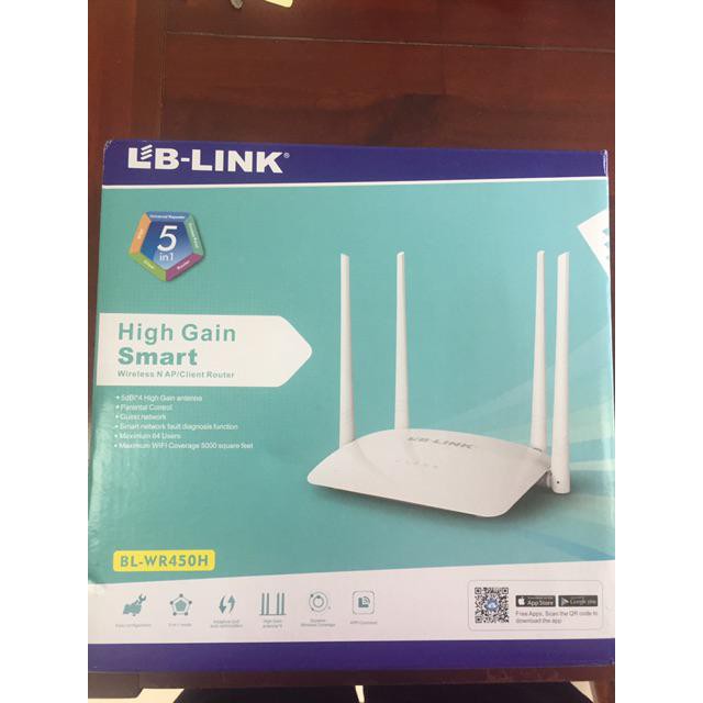 Bộ phát sóng wifi 4 râu LB-LINK BL-WR450H 300Mbps - Bảo hành chính hãng 24 tháng