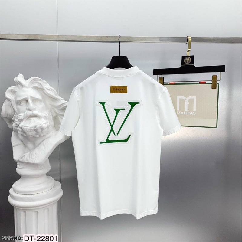 Áo Phông LV Nam Nữ Cao Cấp - Áo Thun Cộc Tay Chữ Lv Siêu Đẹp Chất Cotton Co Dãn 4 Chiều - Áo From Rộng