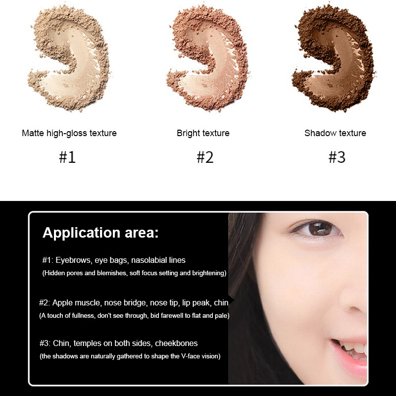 (Hàng Mới Về) Bảng Phấn Tạo Khối 3d 3 Màu Lâu Trôi Dành Cho Trang Điểm | BigBuy360 - bigbuy360.vn