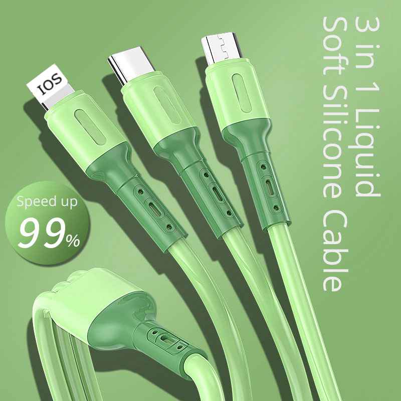 Dây Cáp Sạc Nhanh Usb Loại C 3 Trong 1 1.2m Cho ip