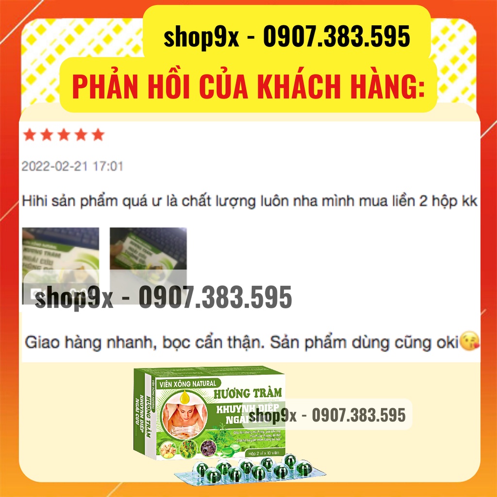 Viên Xông Hương Tràm Báo Gấm - Tinh Dầu Thảo Dược Xông Giải Cảm (20 Viên/ Hộp)