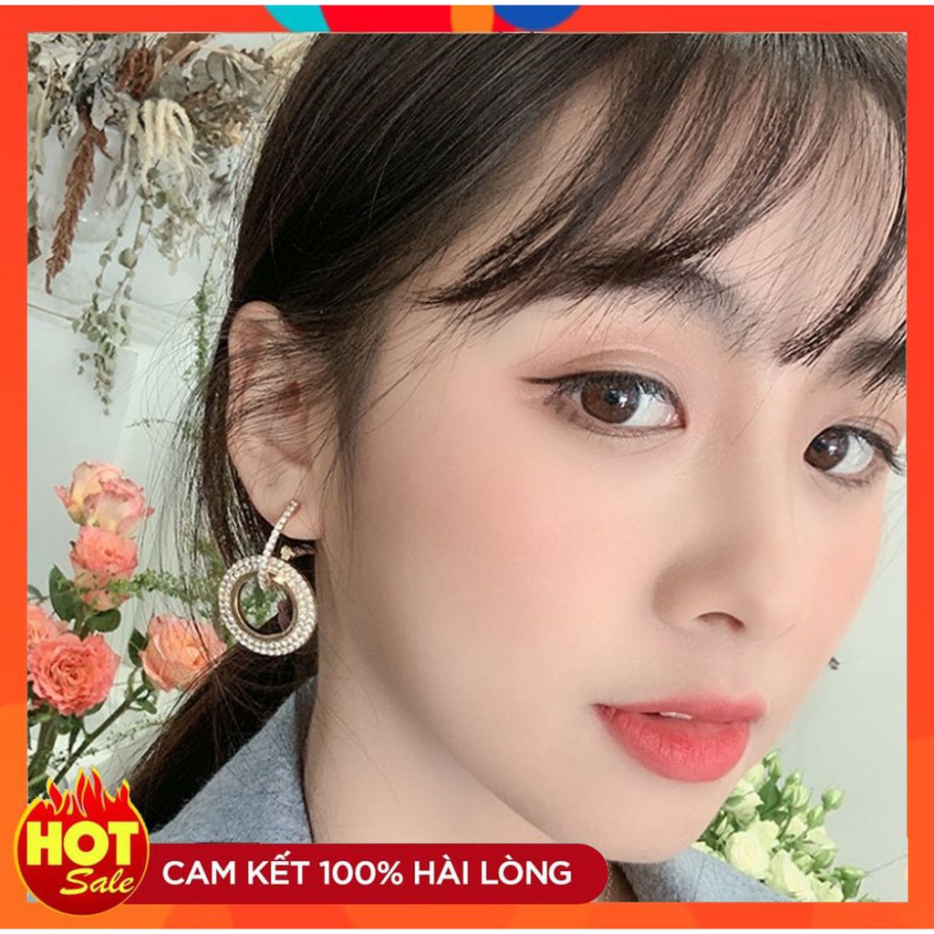 [HOT] BÔNG TAI KHUYÊN TAI ĐÍNH ĐÁ HÌNH TRÒN PHONG CÁCH THỜI TRANG HÀN QUỐC 214BT071