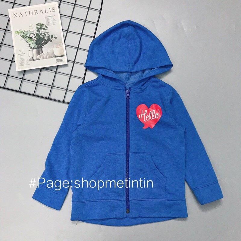 [Hàng bỉ bông]áo khoác xanh coban size:4y(15-17kg)