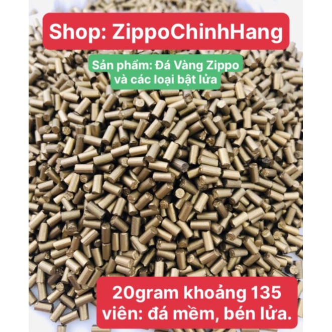 Đá Vàng Zippo, đá cho các loại quẹt: Mềm, bén. Sản phẩm 20Gram Đá Vàng Zippo khoảng 135 viên