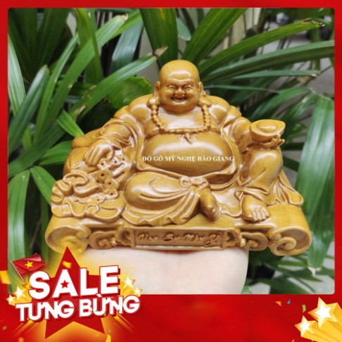 Tượng phật di lặc bằng gỗ để xe ô tô