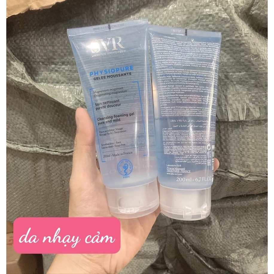 Sữa rửa mặt SVR xanh dương tuýp 200ml dành cho da nhạy cảm