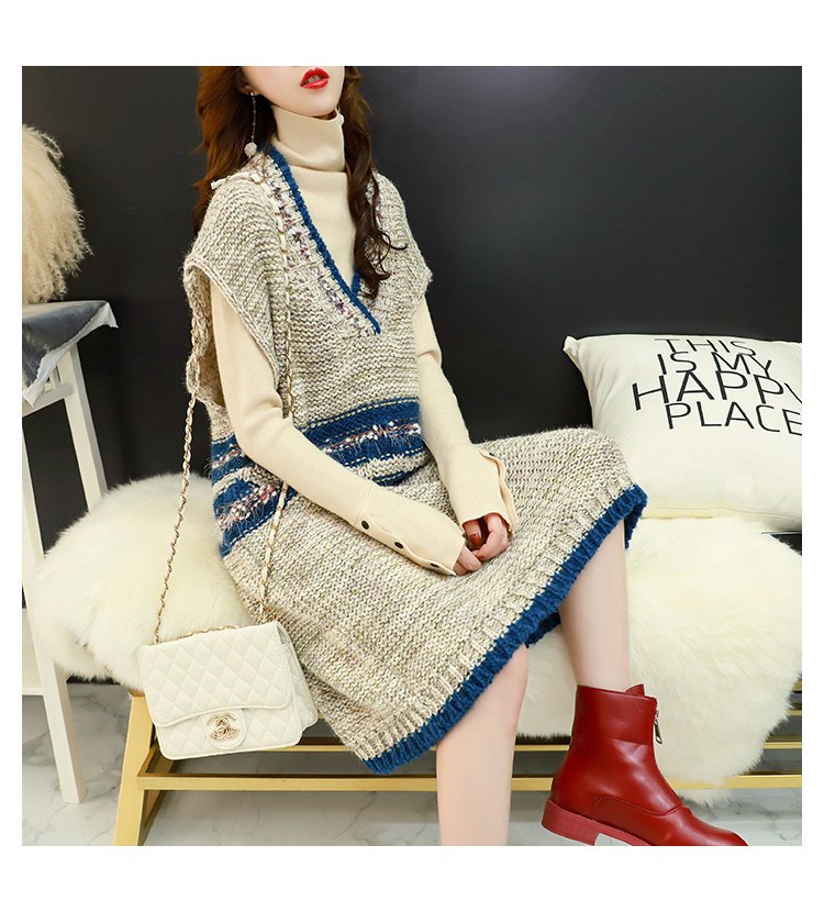 Áo len nữ dáng dài trung bình phong cách Hàn Quốc mẫu mới mùa thu