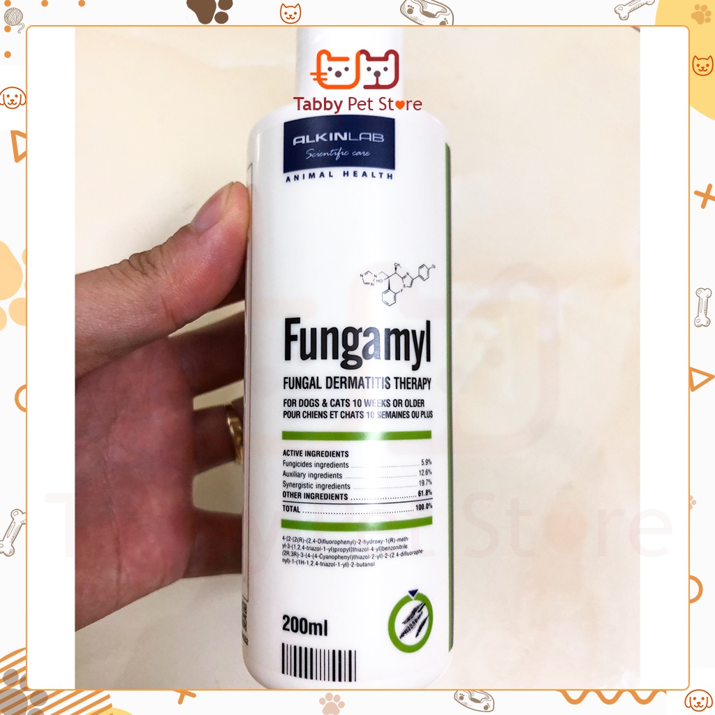 Sữa tắm chữa Nấm Nấm gàu Nấm da cho chó mèo thú cưng ALKIN FUNGAMYL chính hãng Tabby Pet Store