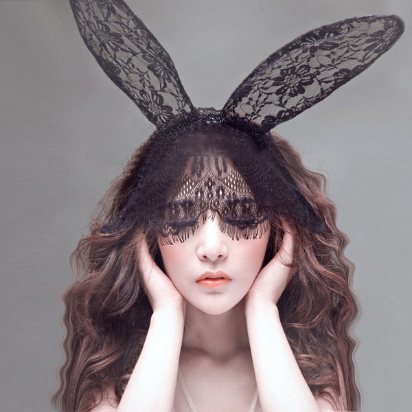 Cosplay Thỏ Bunny - Bờm tai thỏ ren che nửa mặt sexy gợi cảm MS1099 | WebRaoVat - webraovat.net.vn