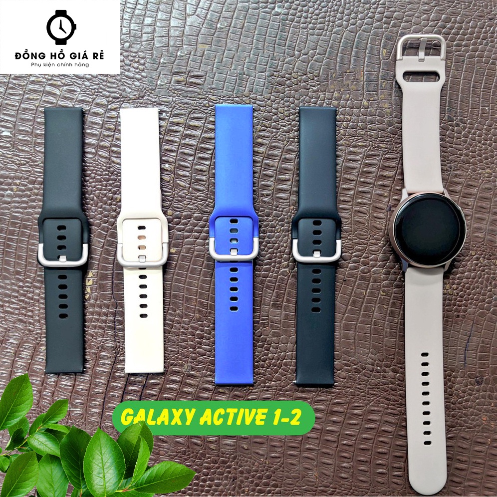 Dây đồng hồ cao su dùng chốt thông minh 20mm 22mm khóa bạc cho Samsung Galaxy Watch 1/3, Active 1/2, Gear S2/S3,..