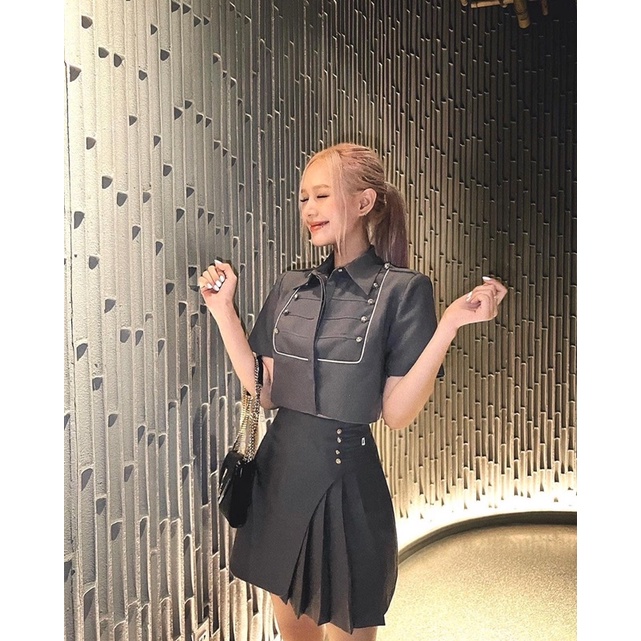 Set đồng phục xám ghi hot girl Xoài Non