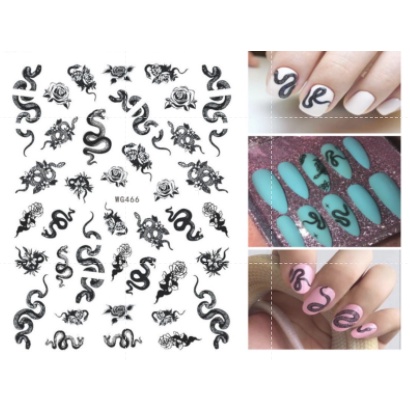 Sticker hoạ tiết rắn, hình dán móng hoạ tiết rắn dán móng tay