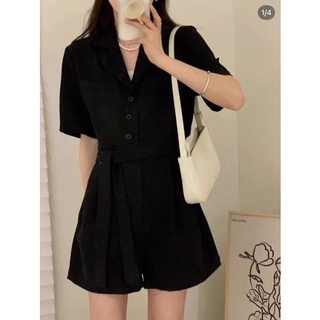 JUMPSUITS CỔ VEST ĐAI EO 2 MÀU