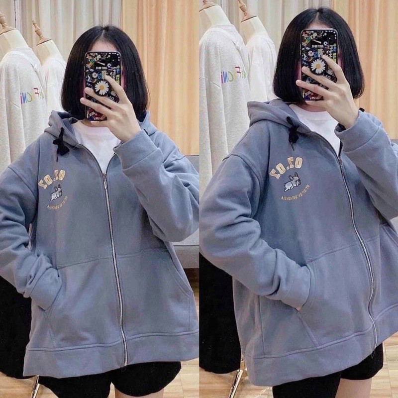 ÁO KHOÁC HOODIE THÊU 07.07 chất vải dày nỉ loại tốt chống nắng đi chơi thoải mái