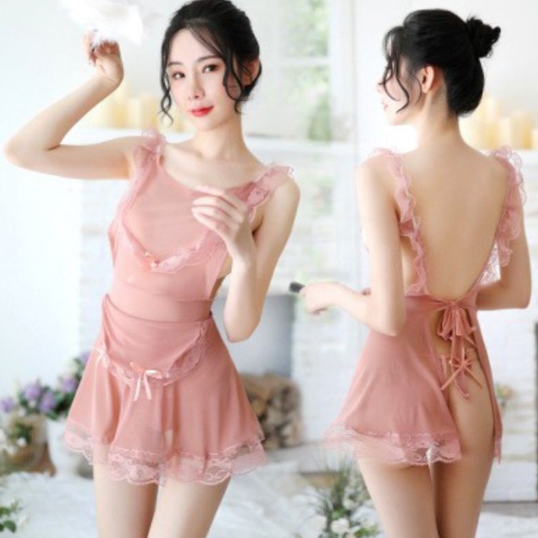Váy Ngủ Ren Ngủ Cosplay Hầu Gái S13 Sexy (Tặng kèm quần lọt khe)