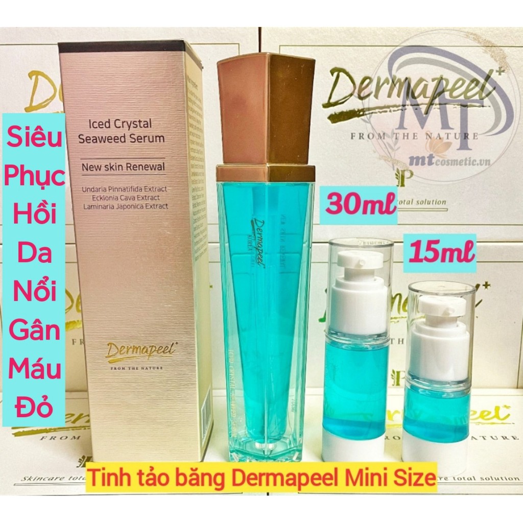 TINH TẢO BĂNG DERMAPEEL - ICED CRYSTAL SEAWEED SERUM - GIẢM TÌNH TRẠNG DA SƯNG ĐỎ NHANH CHÓNG - HÀN QUỐC