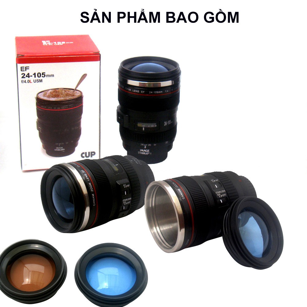 Cốc Cà Phê Có Nắp - Hình Ống Kính Lens Máy Ảnh