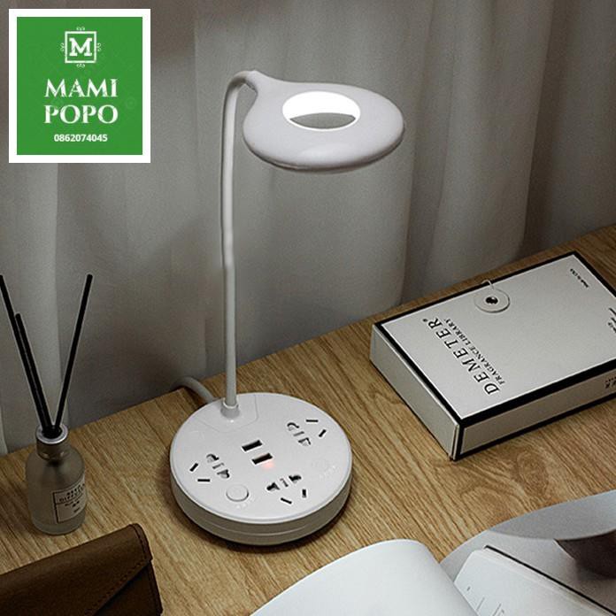 Đèn học làm việc để bàn chống cận thị kết hợp nhiều ổ cắm tích hợp ổ cắm USB sạc điện thoại đèn cây chống lóa mỏi mắt