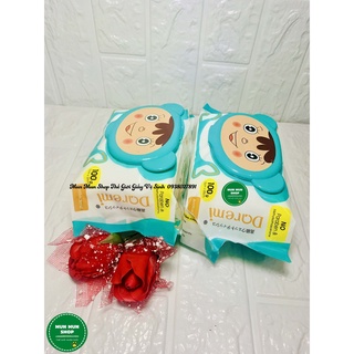 Combo 5 bịch giấy ướt Đôremi 100 tờ/1 bịch không mùi