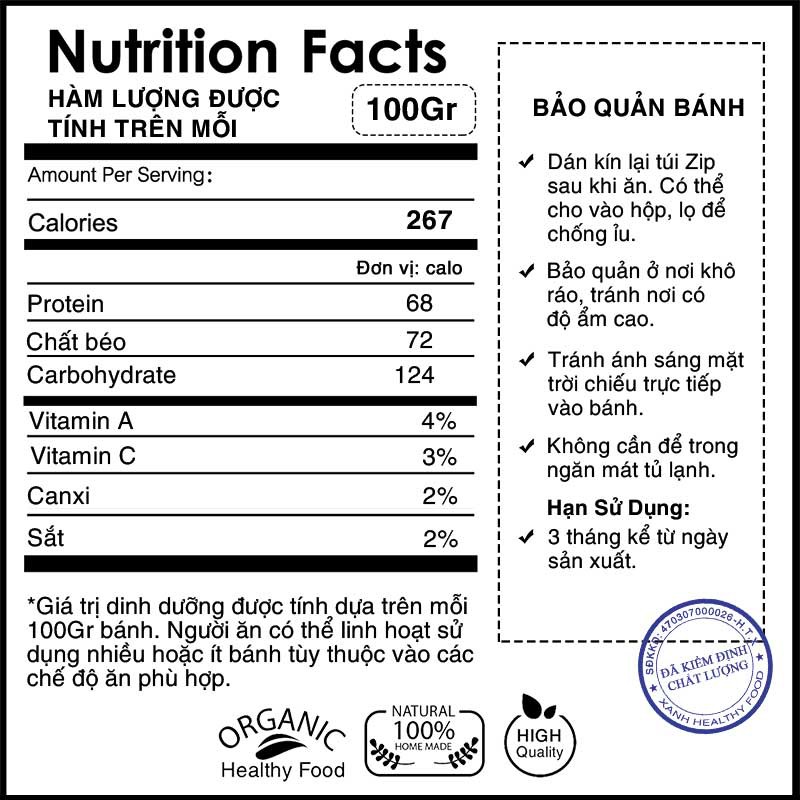 Bánh Biscotti ăn kiêng Mix 5 vị, giảm cân nguyên cám 100%, Không Đường - Túi 500 Gr | BigBuy360 - bigbuy360.vn