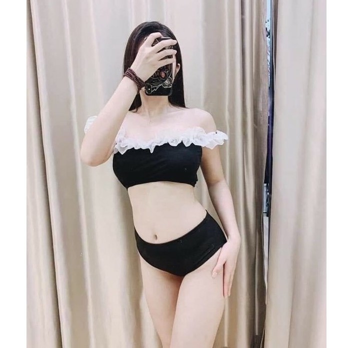 BIKINI Bèo Nhún Trễ Vai - BIKINISTORE - Màu Đen