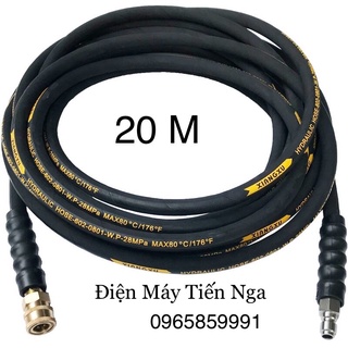 Dây rửa xe 2 lớp bố thép 20 mét dùng cho máy rửa xe cao áp