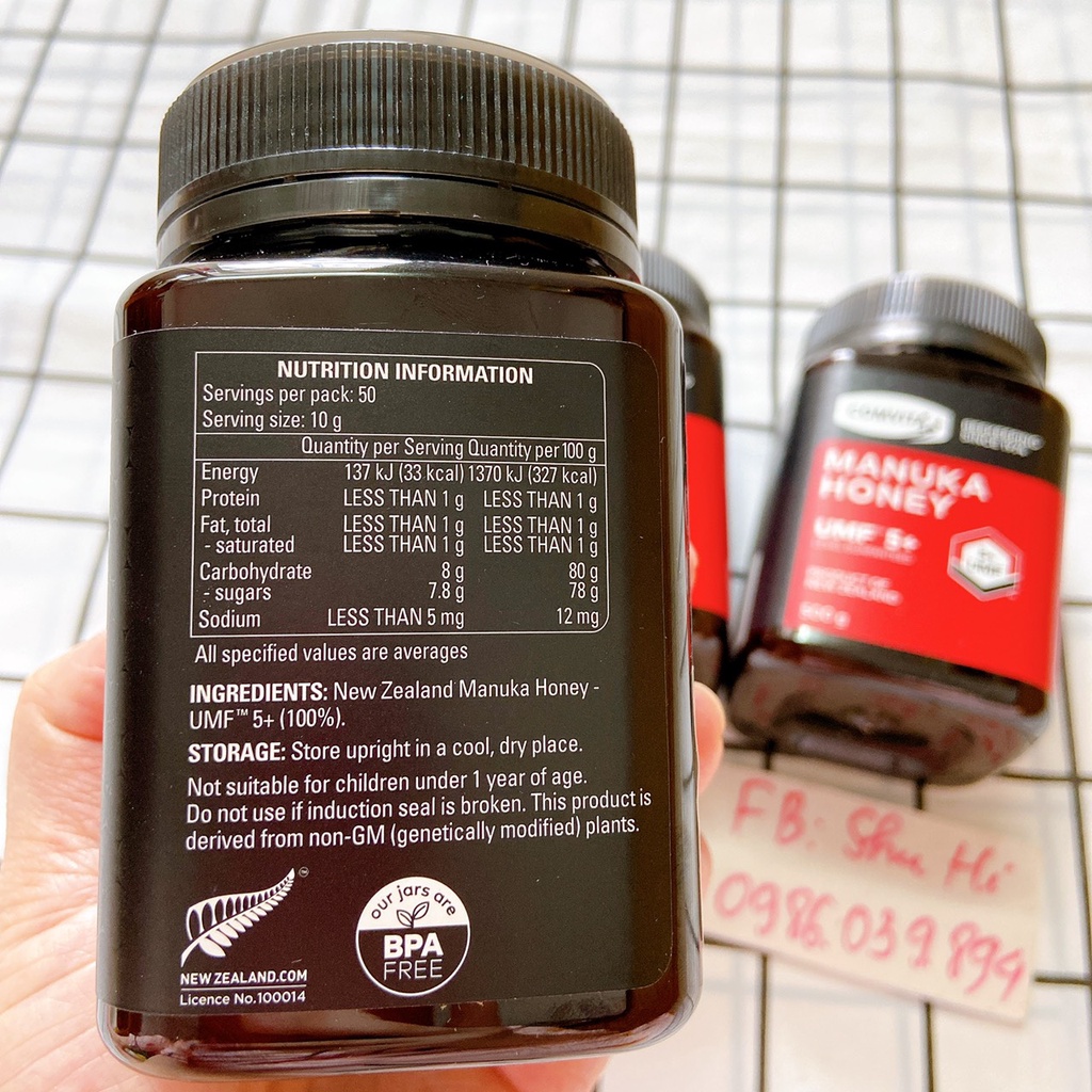 Mật ong manuka comvita 5+, 10+, 15+ 250g, 500g, 1000g - 1kg úc, comvita UMF 5+, umf 10+, umf 15+ manuka honey