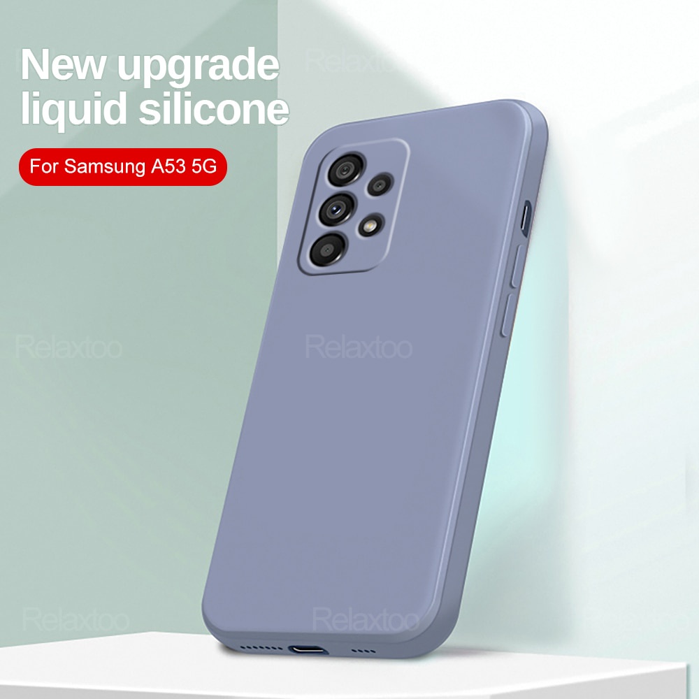 Ốp lưng Samsung A53 5G Hình vuông Chất lỏng Silicone Coque cho Samsung Galaxy A 53 2022 SM-A536B 6.5 "Bảo vệ máy ảnh Nắp đệm Funda