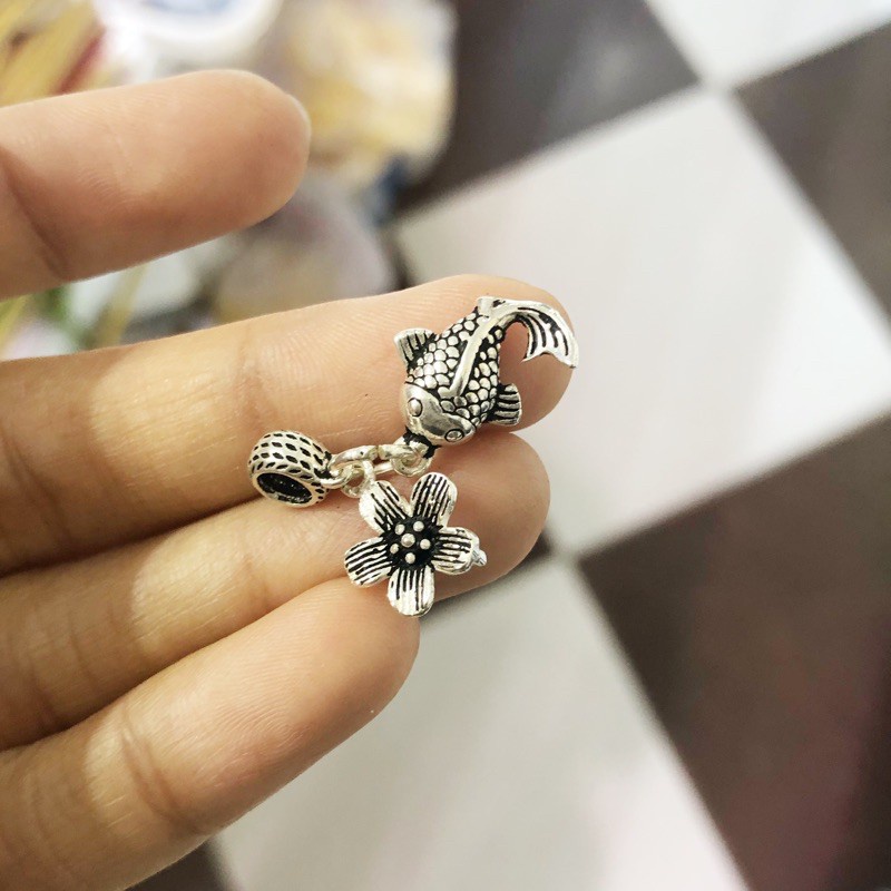 [FREE SHIP] Charm treo bạc cá hoa cực xinh - Hàng siêu đẹp loại 1 PH318