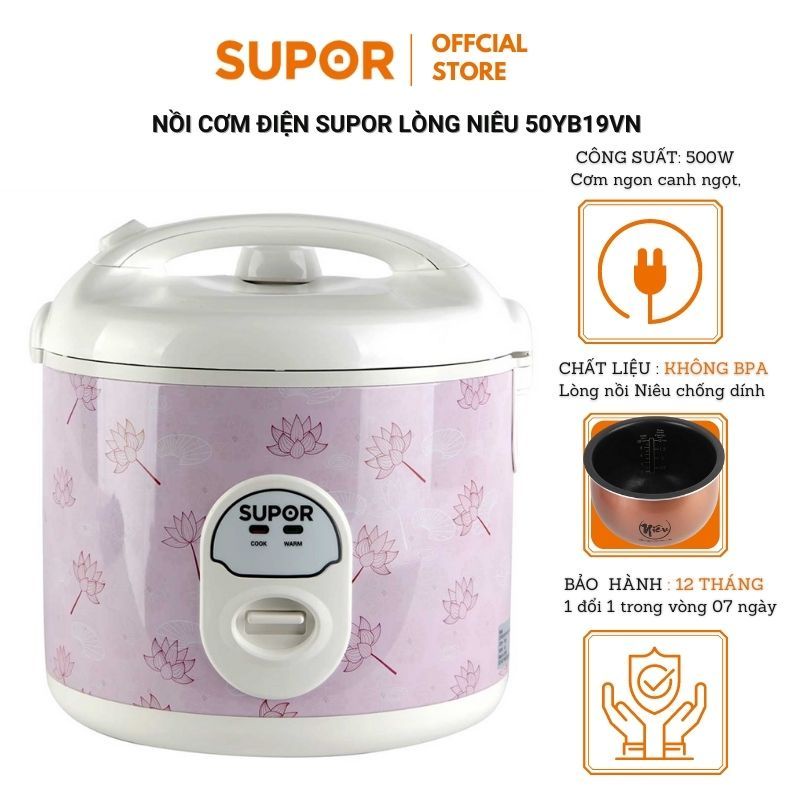 Nồi cơm điện lòng nồi Niêu Supor 1.8L CFXB50YB19VN - giao mầu ngẫu nhiên hàng chính hãng bảo hành 12 tháng