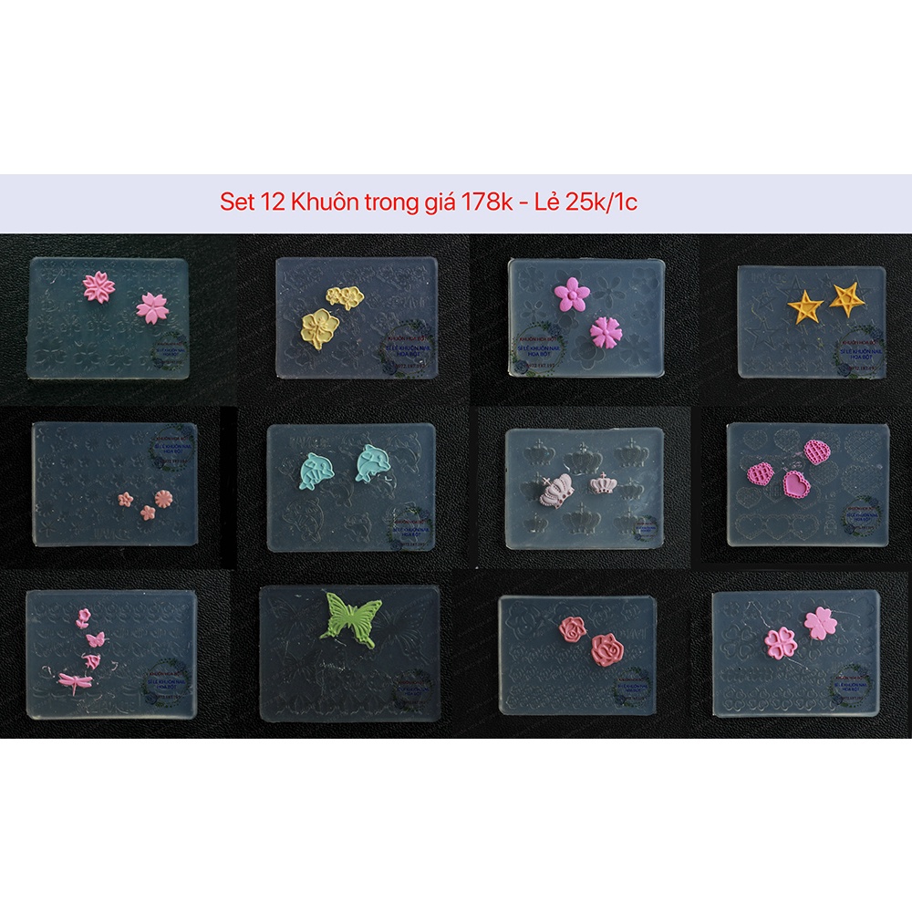 12 khuôn dùng được cho sơn gel