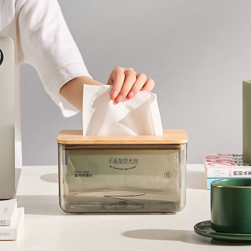 Hộp Đựng Khăn Giấy Trong Suốt Thiết Kế Đơn Giản Phong Cách Bắc Âu Cao Cấp